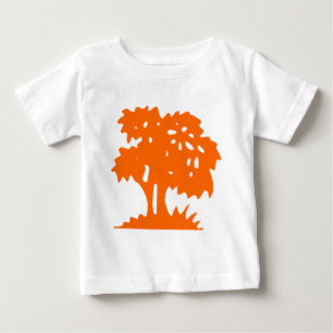 Cartoon Tree - Orange Baby T-shirt