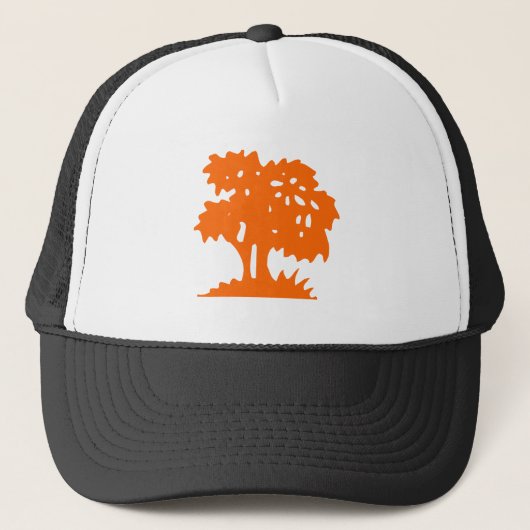 Cartoon Tree - Orange Truckerkappe (Vorderseite)