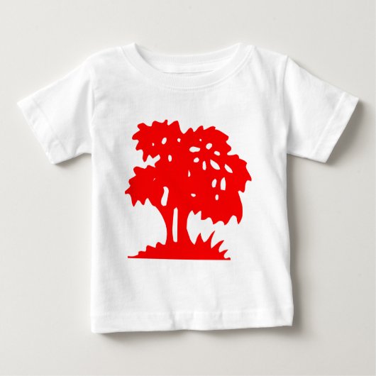 Cartoon Tree - Red Baby T-shirt (Vorderseite)