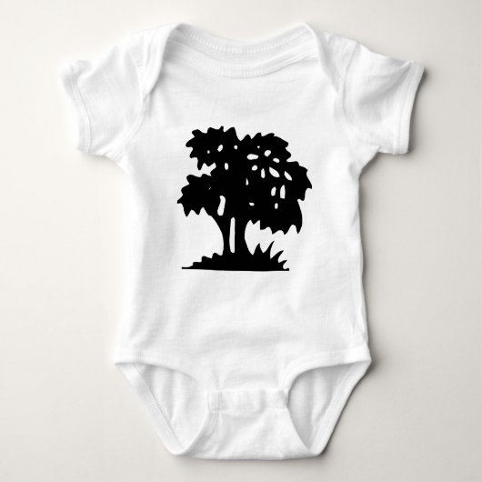 Cartoon Tree - Schwarz Baby Strampler (Vorderseite)