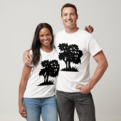 Cartoon Tree - Schwarz T-Shirt (Unisex)