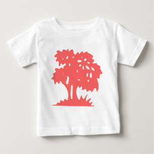 Cartoon Tree - Tropisches Rosa Baby T-shirt