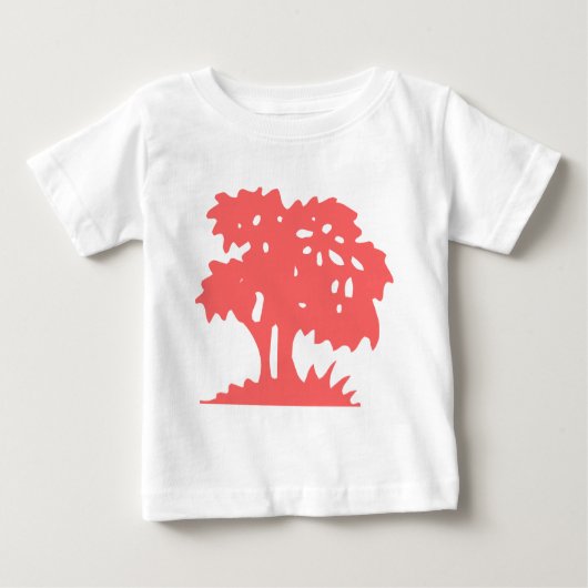 Cartoon Tree - Tropisches Rosa Baby T-shirt (Vorderseite)