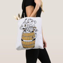 Cartoon Tribal Monkey Tote