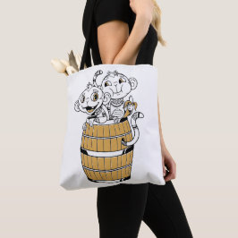Cartoon Tribal Monkey Tote Tasche