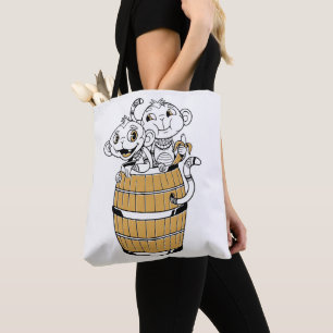 Cartoon Tribal Monkey Tote Tasche