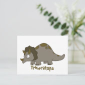 Cartoon Triceratops Postkarte (Stehend Vorderseite)