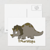 Cartoon Triceratops Postkarte (Vorne/Hinten)