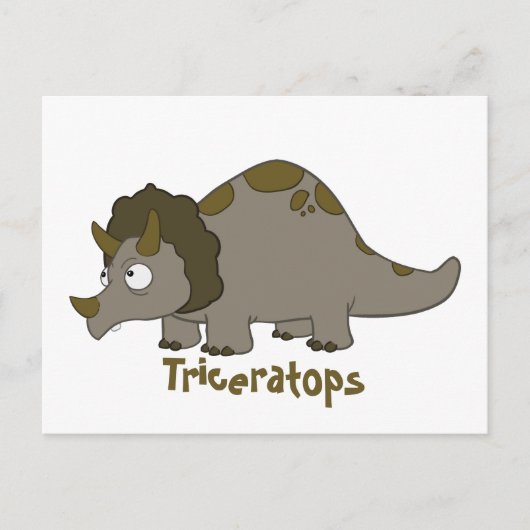 Cartoon Triceratops Postkarte (Vorderseite)