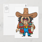 Cartoon trinken Tequila Postkarte (Vorne/Hinten)