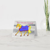 Cartoon Trotting Pony zu Weihnachten Karte (Vorderseite)