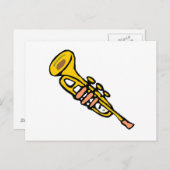 Cartoon Trumpet Postkarte (Vorne/Hinten)