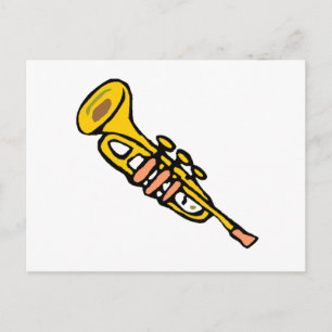 Cartoon Trumpet Postkarte