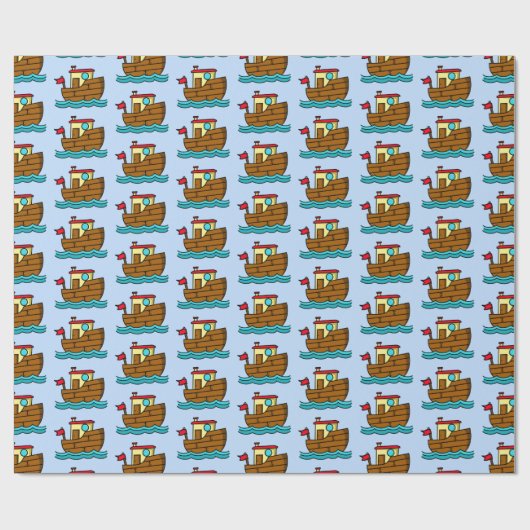 Cartoon Tug Geschenkpapier (Flach)