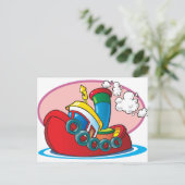 Cartoon Tugboat Postkarte (Stehend Vorderseite)