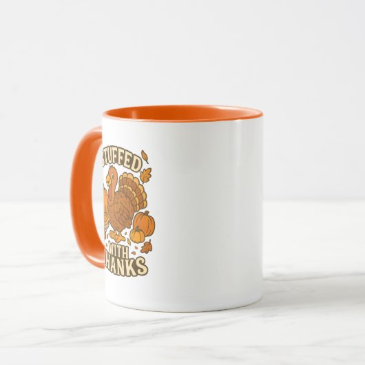 Cartoon Türkei glücklich Thanksgiving Tasse (Vorderseite Links)
