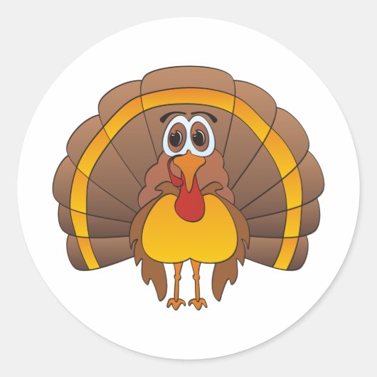 Cartoon Türkei Runder Aufkleber (Vorderseite)