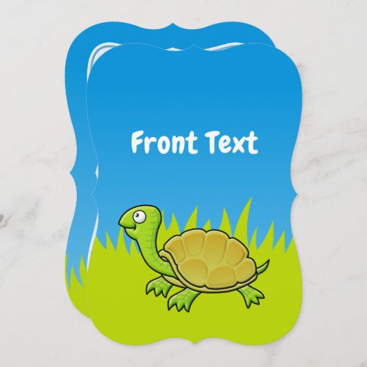 Cartoon Turtle Einladung (Vorne/Hinten)