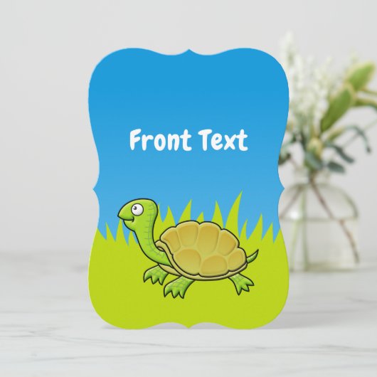 Cartoon Turtle Einladung (Stehend Vorderseite)