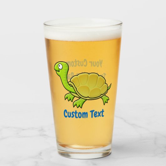 Cartoon Turtle Glas (Vorne (Gefüllt))