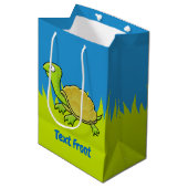Cartoon Turtle Medium Geschenktasche Mittlere Geschenktüte (Vorderseite Schrägansicht)