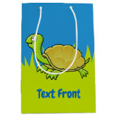Cartoon Turtle Medium Geschenktasche Mittlere Geschenktüte (Vorderseite)