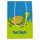 Cartoon Turtle Medium Geschenktasche Mittlere Geschenktüte (Rückseite)