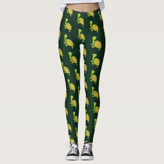 Cartoon Turtle Pattern Leggings (Vorderseite)