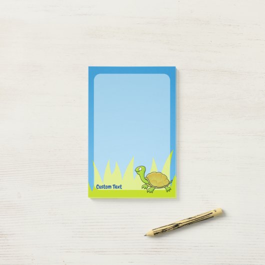 Cartoon Turtle Post-it Klebezettel (Auf Schreibtisch)