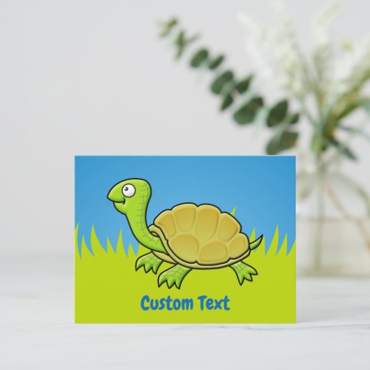 Cartoon Turtle Postcard Postkarte (Stehend Vorderseite)