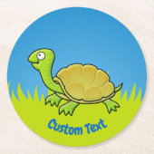 Cartoon Turtle Round Paper Untersetzer (Vorderseite)