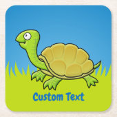 Cartoon Turtle Square Paper Untersetzer (Vorderseite)
