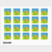 Cartoon Turtle Square Sticker (Blatt)