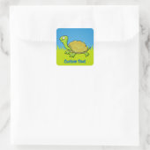 Cartoon Turtle Square Sticker (Tasche)