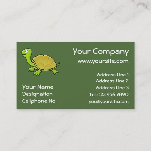 Cartoon Turtle Visitenkarte (Vorderseite)