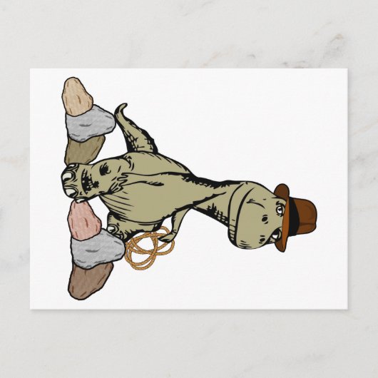 Cartoon Tyrannosaurus Dinosaurier Explorer Postkarte (Vorderseite)