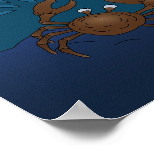 Cartoon U-Boot Boy Unterseetiermonster Poster (Ecke)