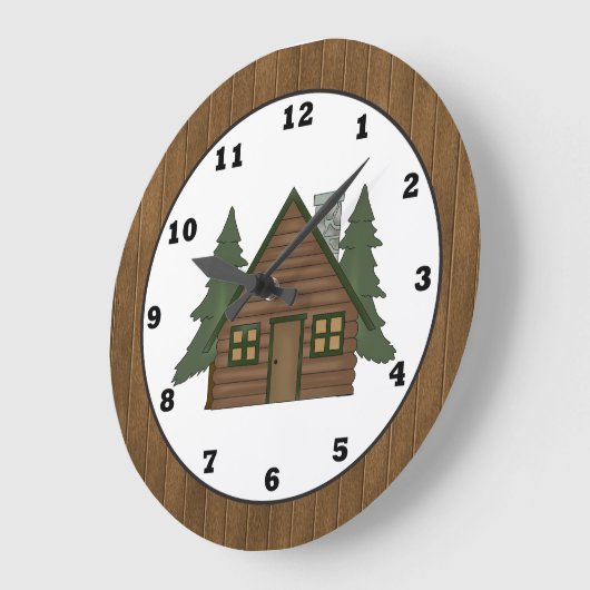 Cartoon-Uhr der Landhütte Große Wanduhr (Winkel)