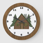 Cartoon-Uhr der Landhütte Große Wanduhr (Vorderseite)