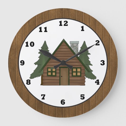 Cartoon-Uhr der Landhütte Große Wanduhr (Vorderseite)
