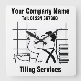 Cartoon-Uhr für das Zählen von Diensten Quadratische Wanduhr