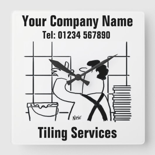 Cartoon-Uhr für das Zählen von Diensten Quadratische Wanduhr (Vorderseite)