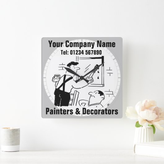 Cartoon-Uhr Quadratische Wanduhr (Zuhause)