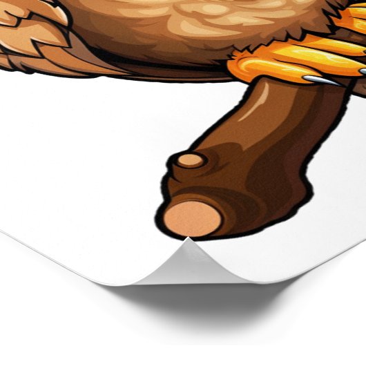 Cartoon-Uhu-Abbildung Poster (Ecke)