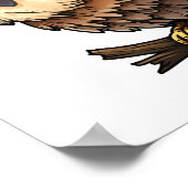 Cartoon-Uhu-Abbildung Poster (Ecke)