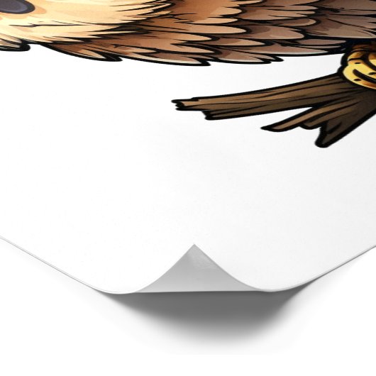 Cartoon-Uhu-Abbildung Poster (Ecke)