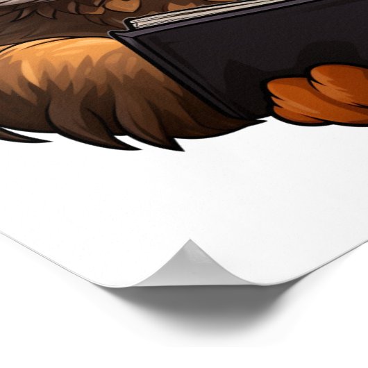 Cartoon-Uhu-Abbildung Poster (Ecke)