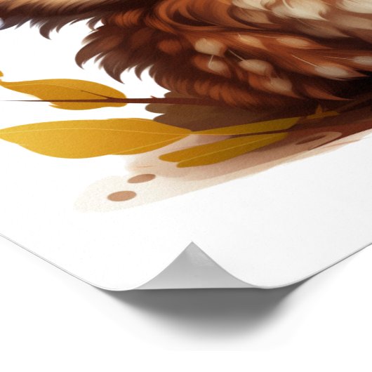 Cartoon-Uhu-Abbildung Poster (Ecke)