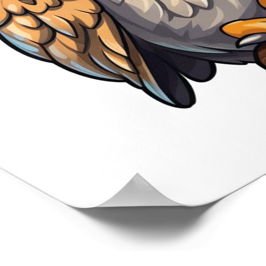 Cartoon-Uhu-Abbildung Poster (Ecke)