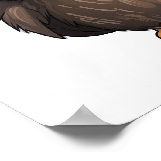 Cartoon-Uhu-Abbildung Poster (Ecke)